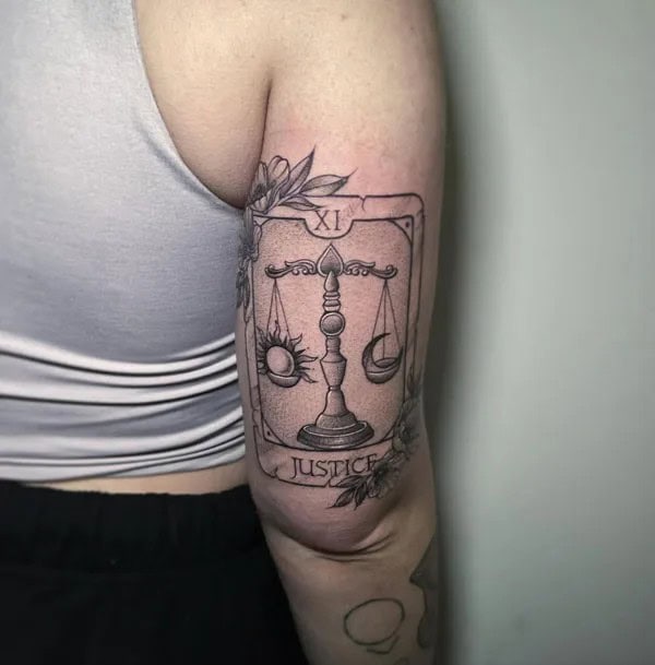 Justice Tarot Card Tattoo