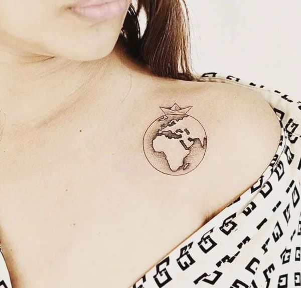 Earth Shoulder Tattoo