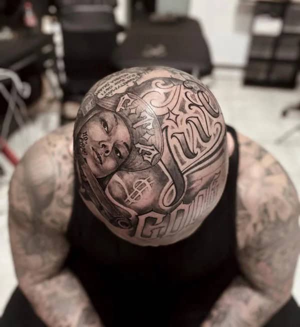 Chicano Head Tattoo