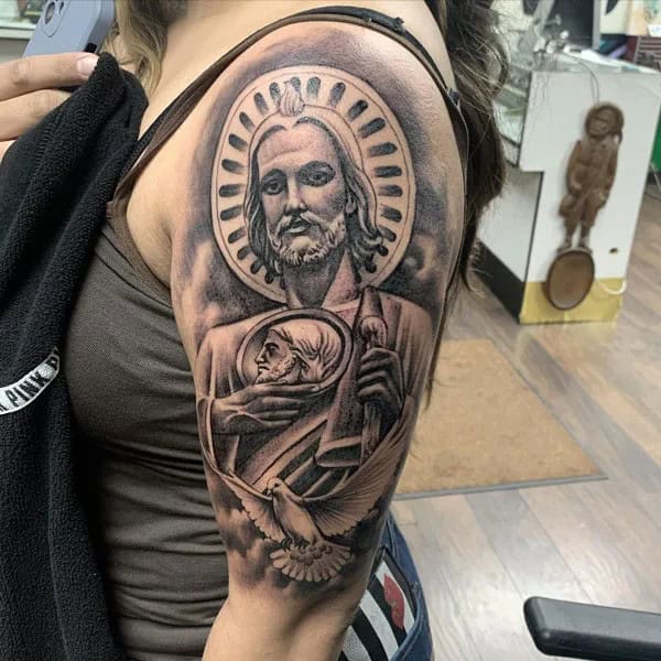 San Judas Flag Tattoo