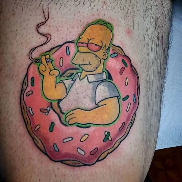 Weed Cartoon Tattoo