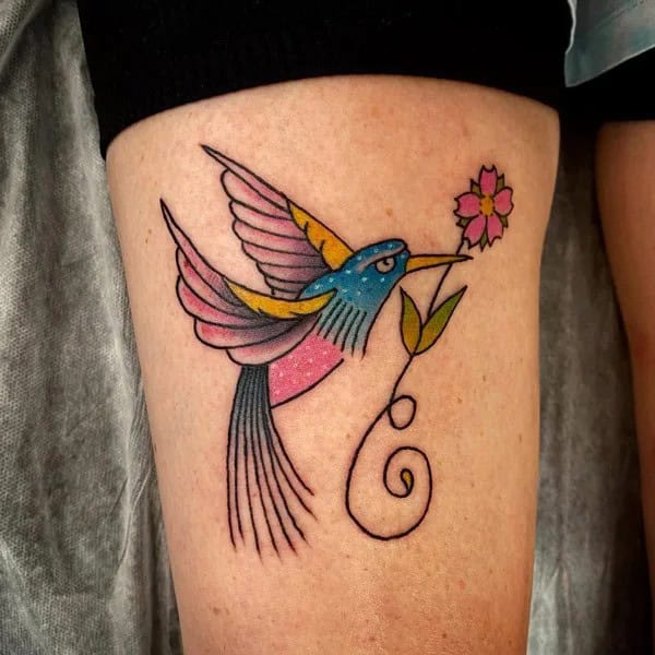 Traditional Hummingbird Tattoo