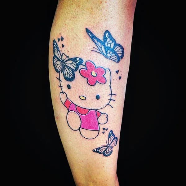 Ankle Hello Kitty Tattoo