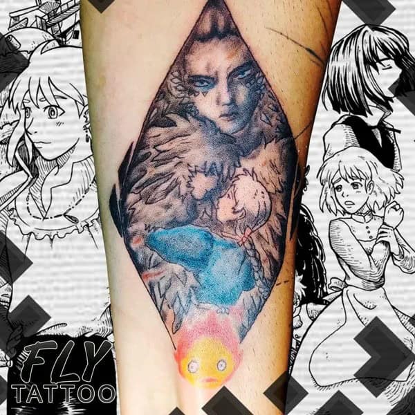 Sleeve Howl’s Moving Castle Tattoo