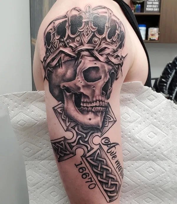 Crown of Thorns Skull Tattoo