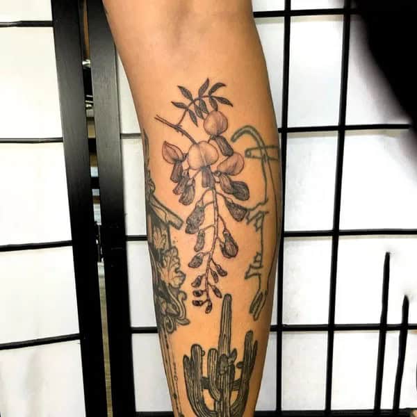 Wisteria Thigh Tattoo