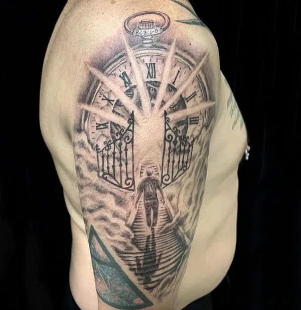 Gates of Heaven and Clock Tattoo