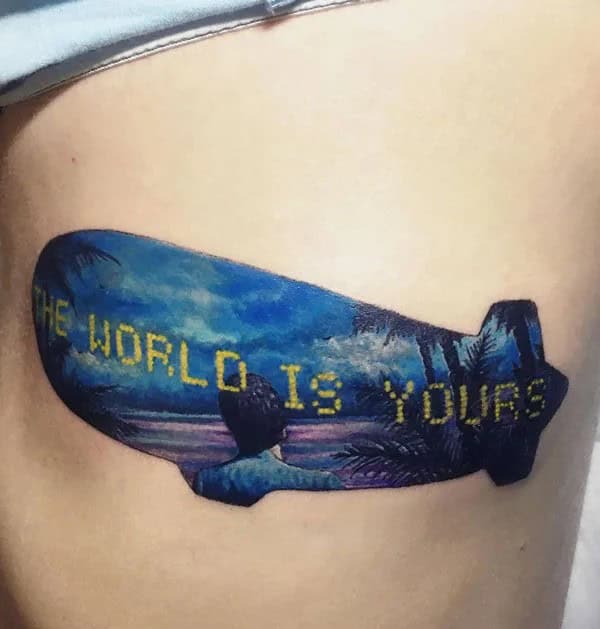 “The World Is Yours” Finger Tattoo