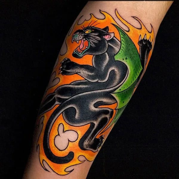 Black Panther Arm Tattoo