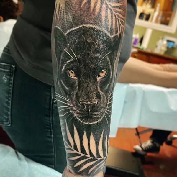 Black Panther Arm Tattoo