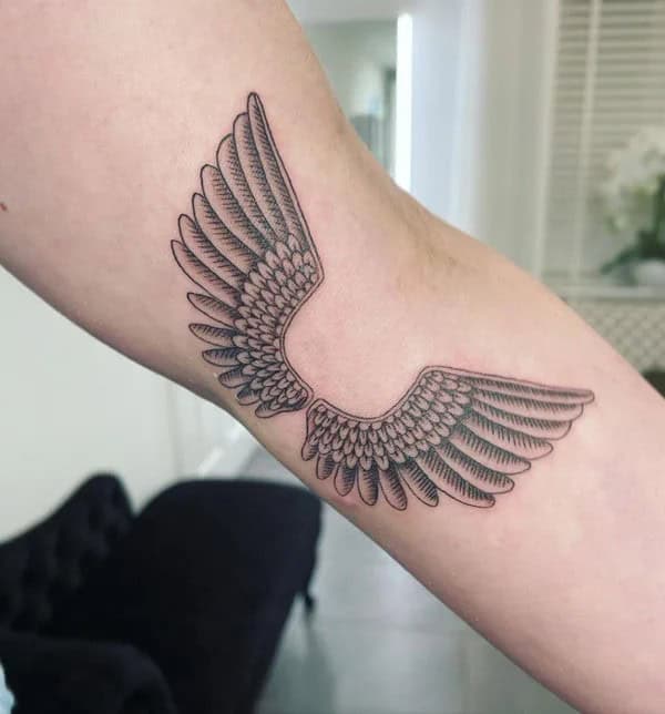 Traditional Angel Wings Tattoo