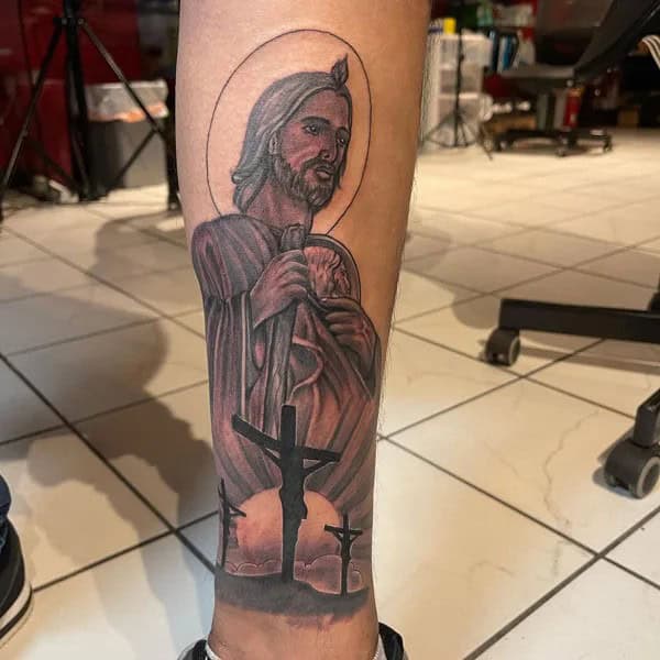 San Judas Flag Tattoo