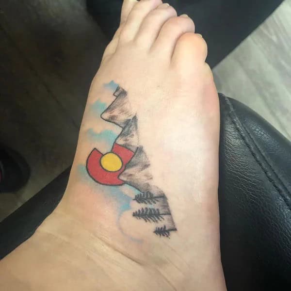 Mountain Foot Tattoo