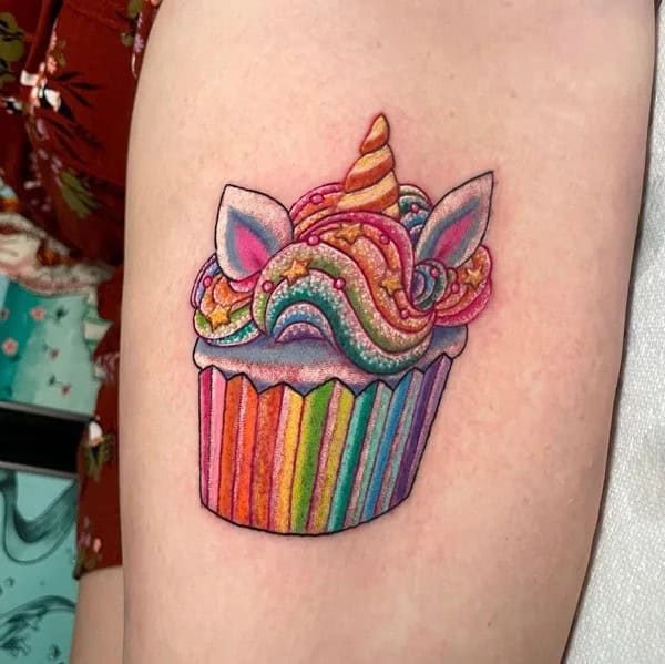 Glittery Cupcake Tattoo