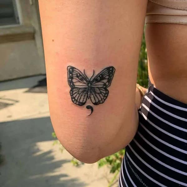 Butterfly Semicolon Tattoos