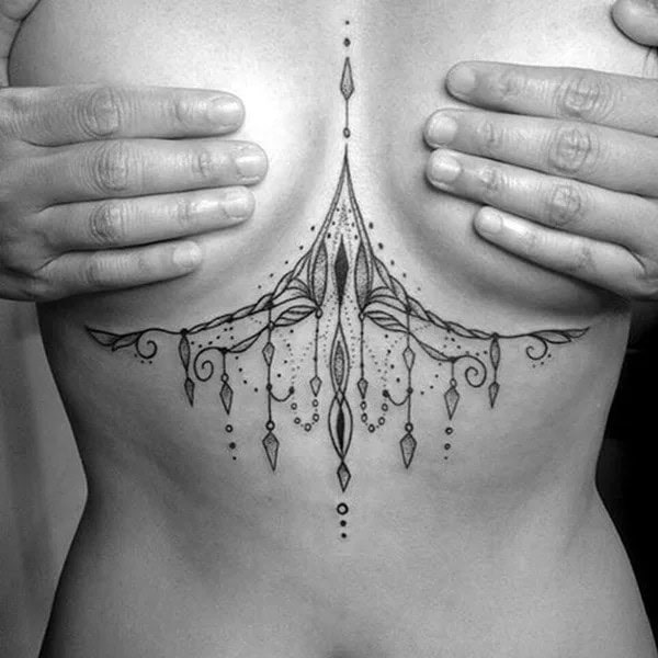 Lace Under Breast Tattoos