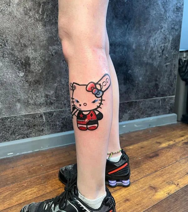 Ankle Hello Kitty Tattoo