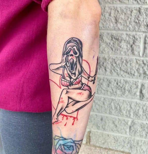 Ghostface Tattoo On Arm