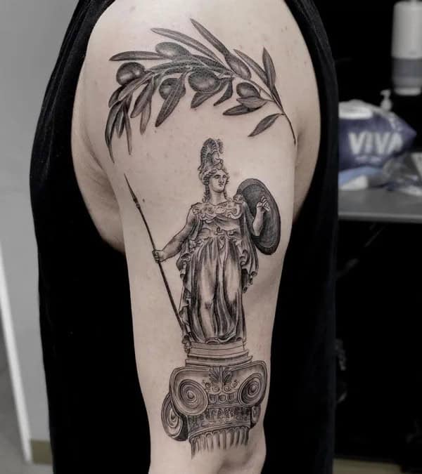 Athena Statue Tattoo