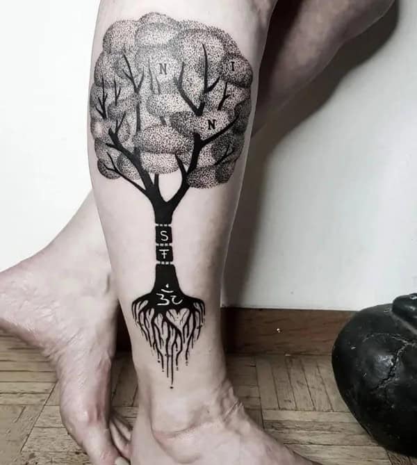 Tree Of Life Leg Tattoo