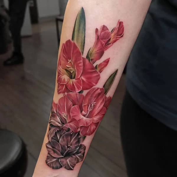 Realistic August Birth Flower Tattoo