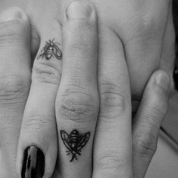 Finger Bee Tattoo