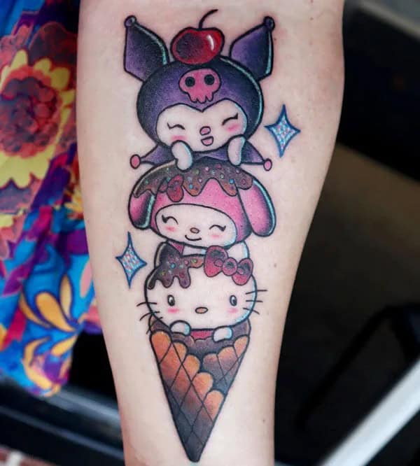 Ankle Hello Kitty Tattoo