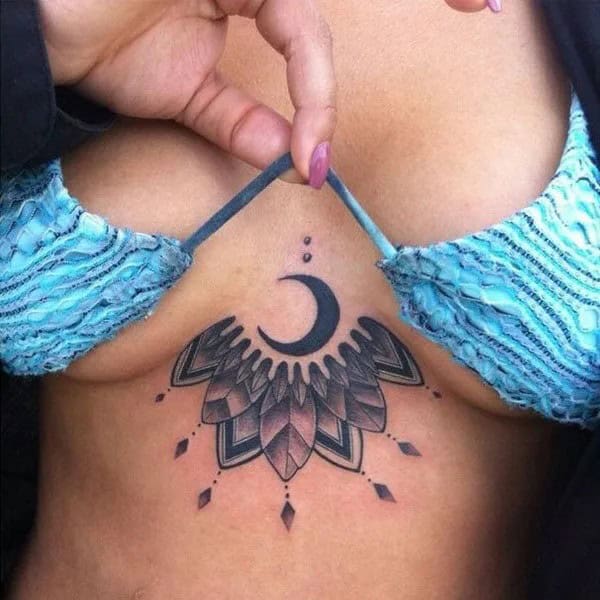 Mandala Under Breast Tattoo