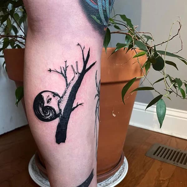 Geometric Junji Ito Tattoo