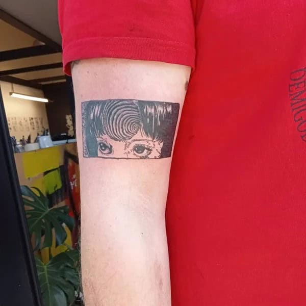 Geometric Junji Ito Tattoo