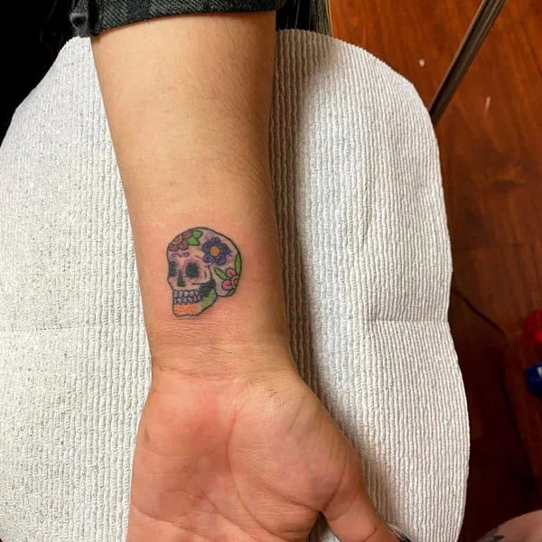 Small Sugar Skull Tattoo