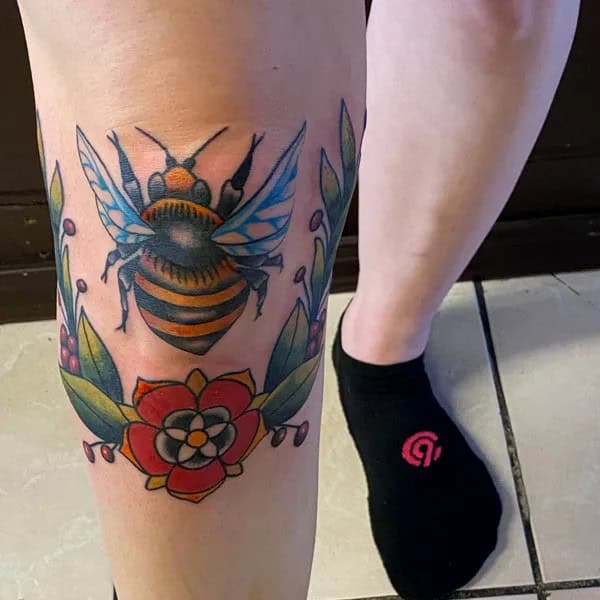 Traditional Bee Tattoo