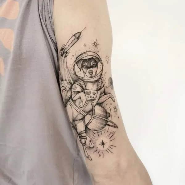 Dog Astronaut Tattoo