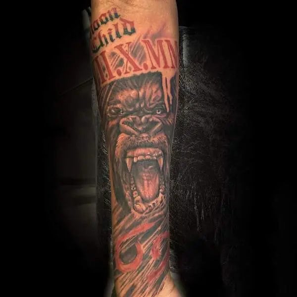 Gorilla Forearm Tattoo