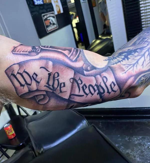 We The People Bicep Tattoo