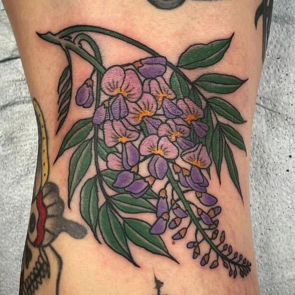 Wisteria Thigh Tattoo