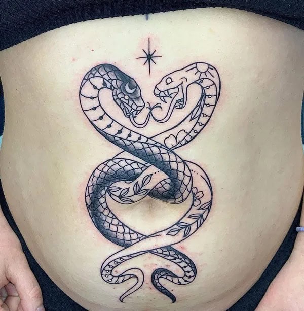 Snake Stomach Tattoo