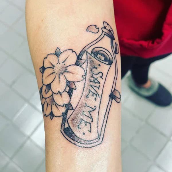 Save Me Floral Tattoo