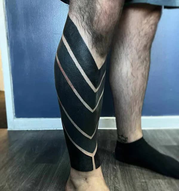 Blackwork Leg Tattoo