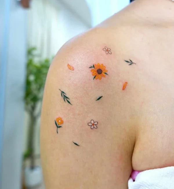 Sunflower Shoulder Tattoo