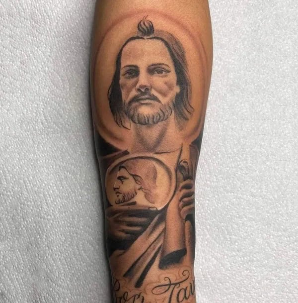 San Judas Flag Tattoo