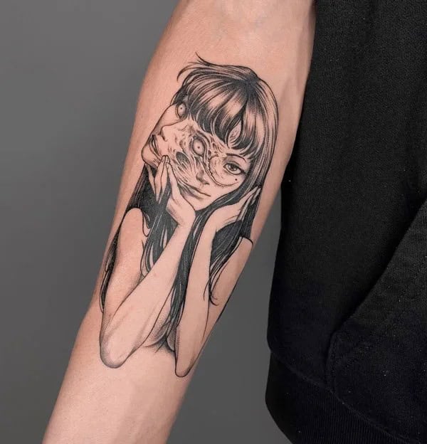 Geometric Junji Ito Tattoo