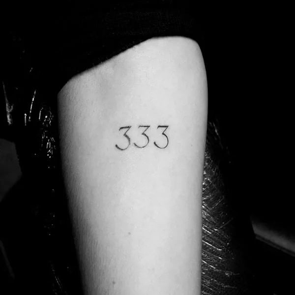 333 Behind The Neck Tattoo