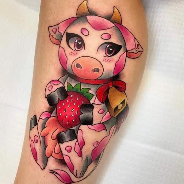 Strawberry Cow Tattoo