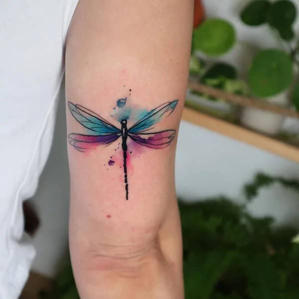 Watercolor Dragonfly Tattoo