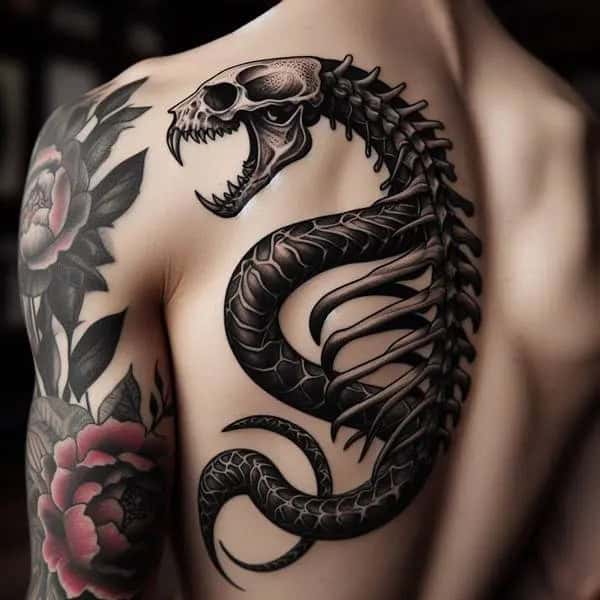 Skeleton Snake Tattoo