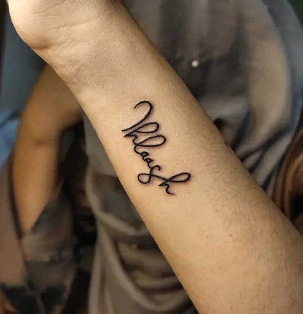 Forearm Name Tattoo