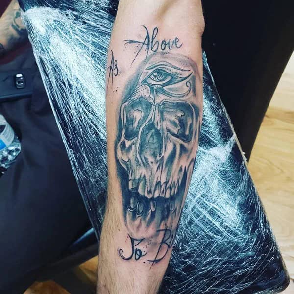 “As above, so below” Skull Tattoo