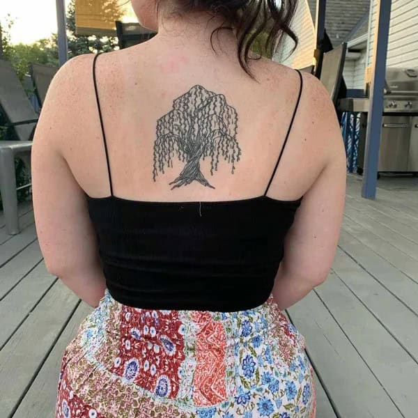 Willow Tree Back Tattoo