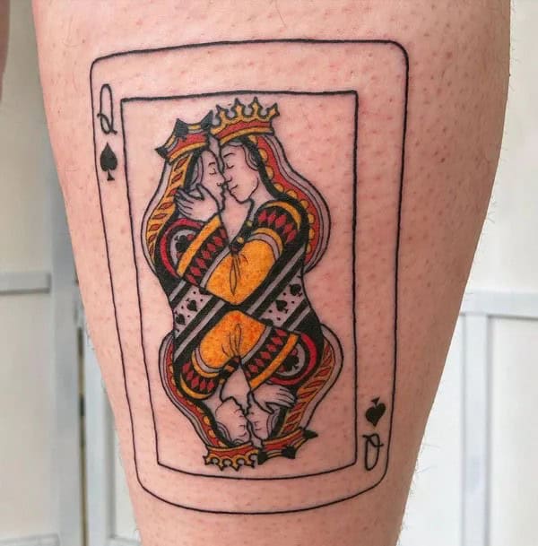 Neo Traditional Queen of Spades Tattoo